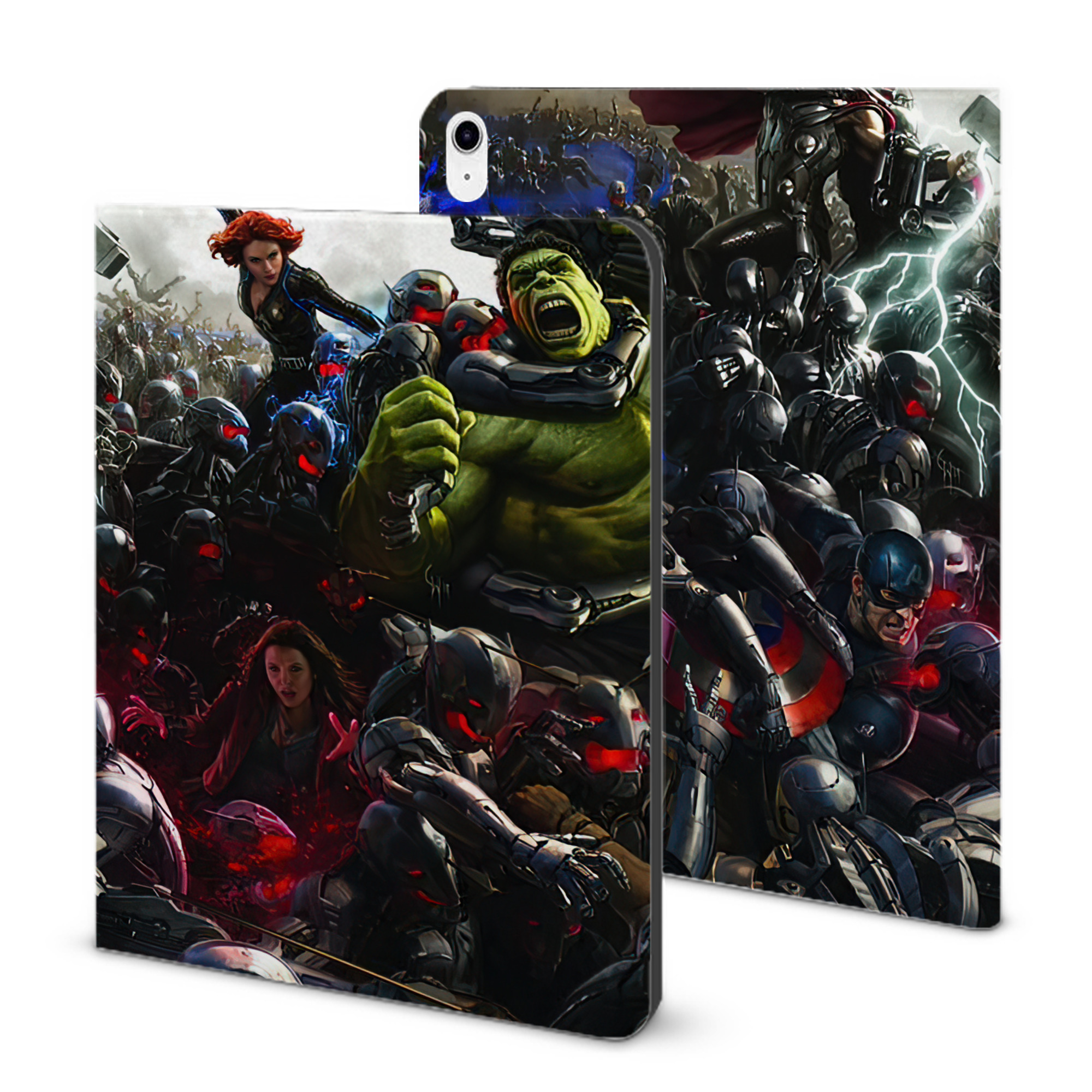 （画像用） アベンジャーズ The Avengers IPad ケース ブック型 PUレザー TPU 耐衝撃 軽量 薄型 ペン収納なし 全面保護 IPad 各モデル対応